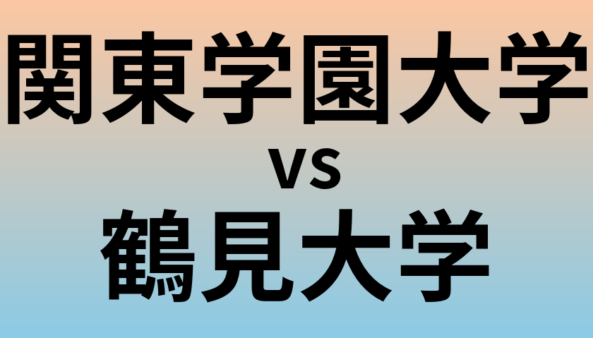 関東学園大学と鶴見大学 のどちらが良い大学?