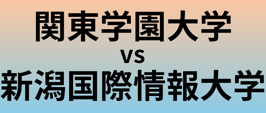 関東学園大学と新潟国際情報大学 のどちらが良い大学?