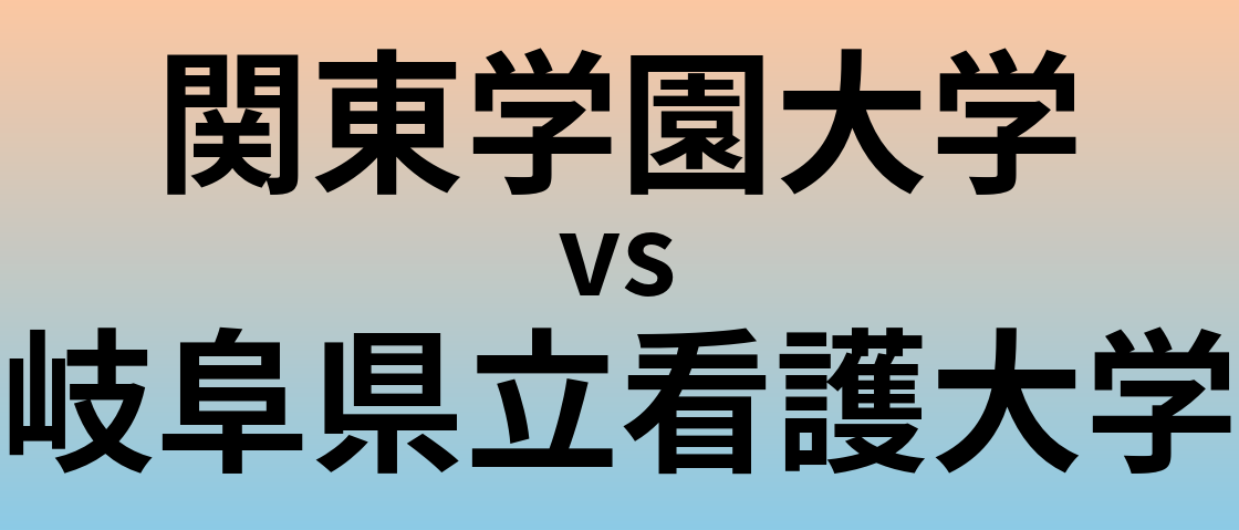 関東学園大学と岐阜県立看護大学 のどちらが良い大学?