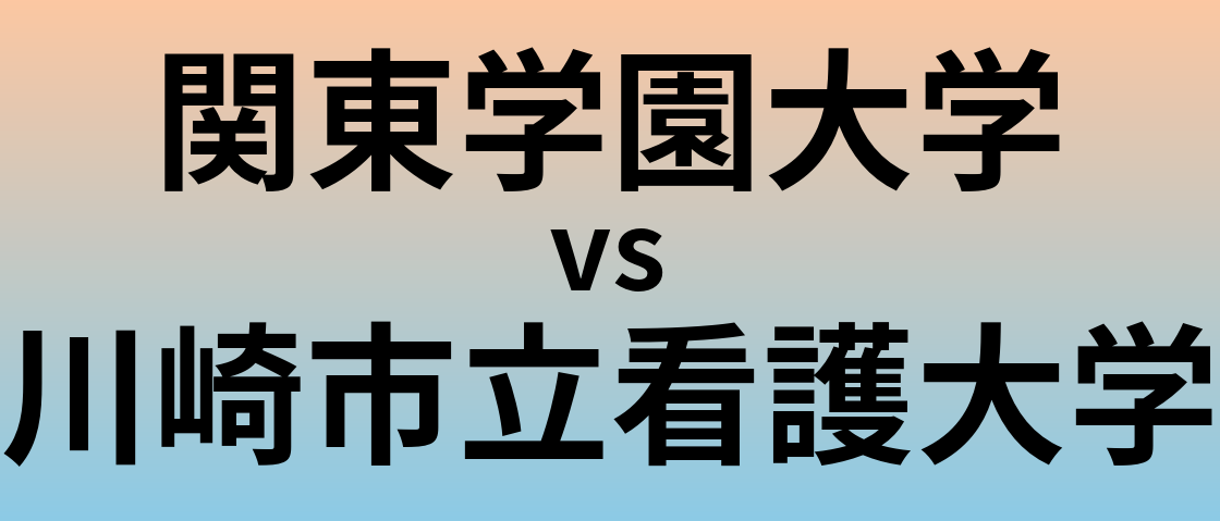 関東学園大学と川崎市立看護大学 のどちらが良い大学?