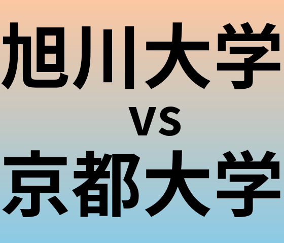 旭川大学と京都大学 のどちらが良い大学?