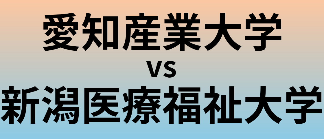 愛知産業大学と新潟医療福祉大学 のどちらが良い大学?