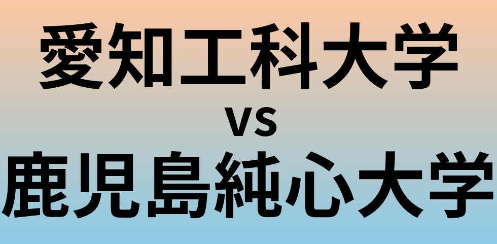 愛知工科大学と鹿児島純心大学 のどちらが良い大学?