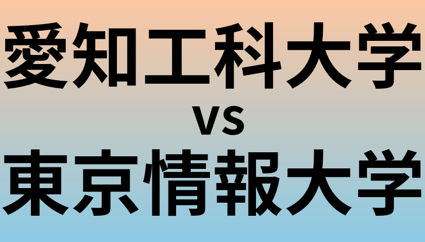 愛知工科大学と東京情報大学 のどちらが良い大学?
