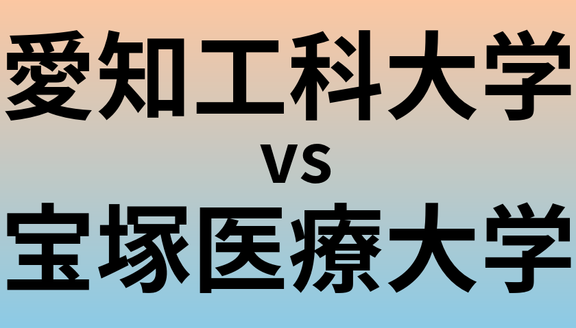 愛知工科大学と宝塚医療大学 のどちらが良い大学?