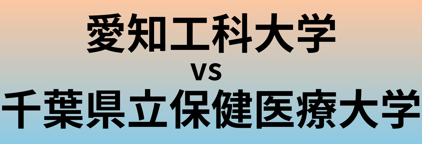 愛知工科大学と千葉県立保健医療大学 のどちらが良い大学?