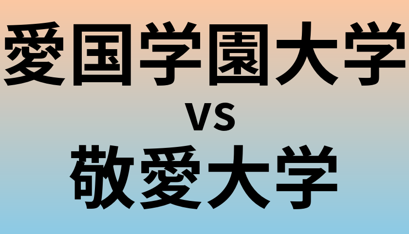 愛国学園大学と敬愛大学 のどちらが良い大学?