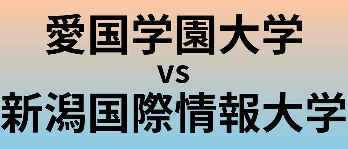 愛国学園大学と新潟国際情報大学 のどちらが良い大学?