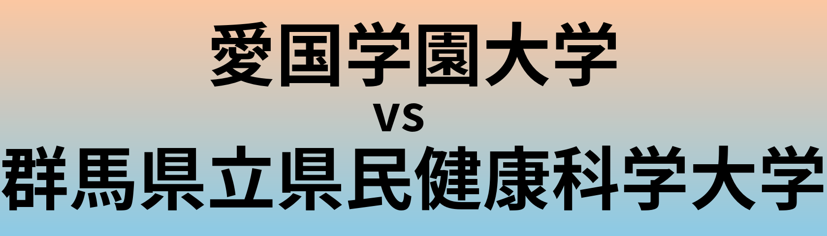 愛国学園大学と群馬県立県民健康科学大学 のどちらが良い大学?
