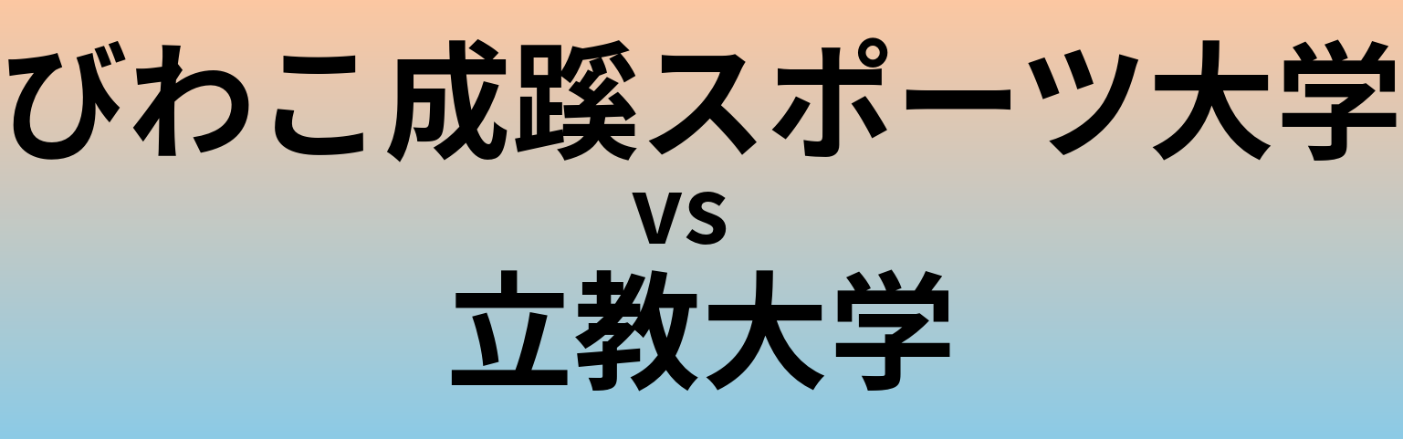 びわこ成蹊スポーツ大学と立教大学 のどちらが良い大学?