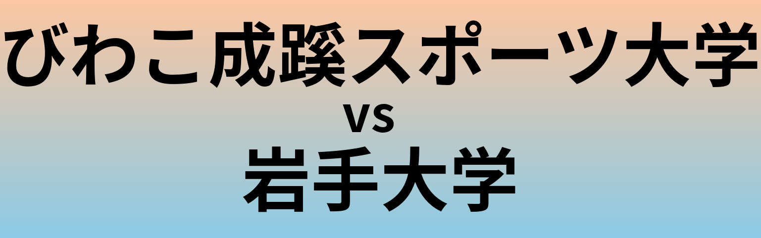 びわこ成蹊スポーツ大学と岩手大学 のどちらが良い大学?