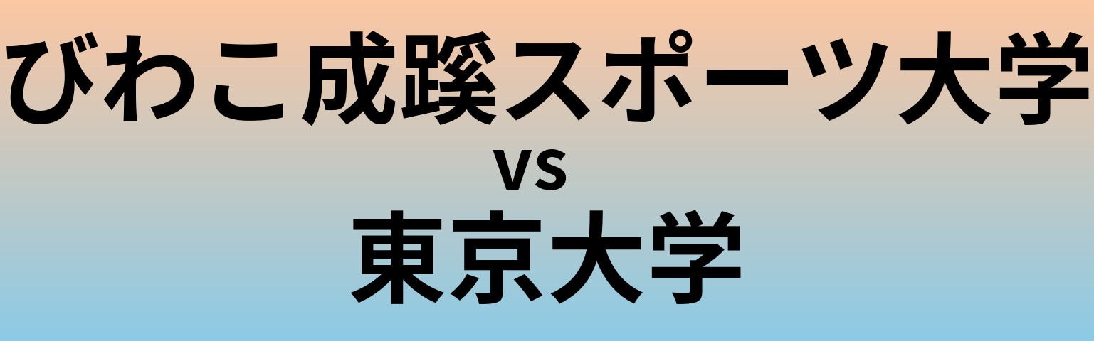びわこ成蹊スポーツ大学と東京大学 のどちらが良い大学?