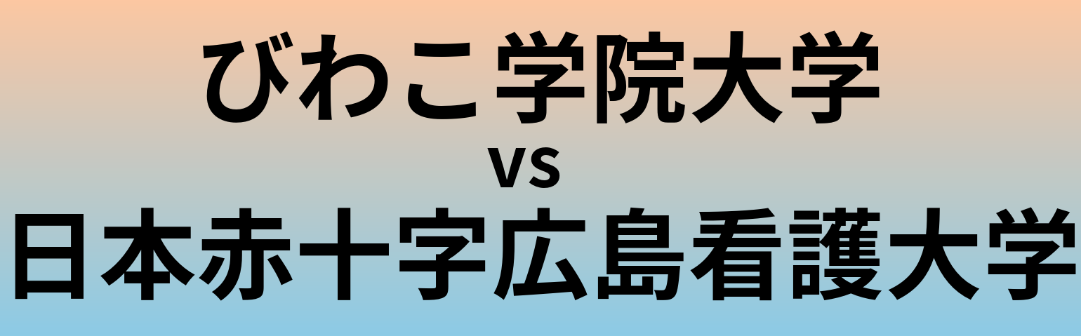 びわこ学院大学と日本赤十字広島看護大学 のどちらが良い大学?