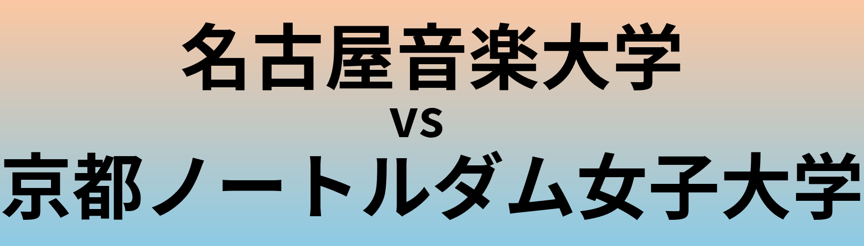 名古屋音楽大学と京都ノートルダム女子大学 のどちらが良い大学?