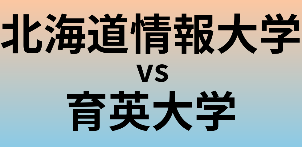 北海道情報大学と育英大学 のどちらが良い大学?