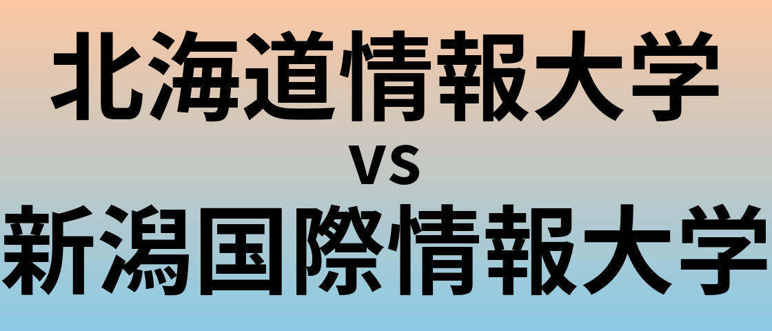 北海道情報大学と新潟国際情報大学 のどちらが良い大学?