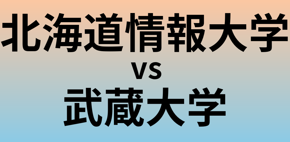 北海道情報大学と武蔵大学 のどちらが良い大学?