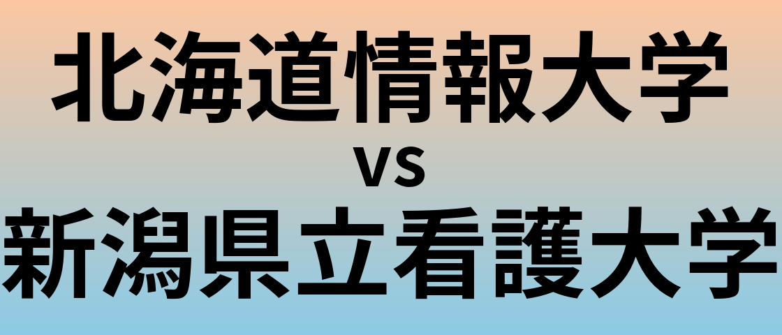 北海道情報大学と新潟県立看護大学 のどちらが良い大学?