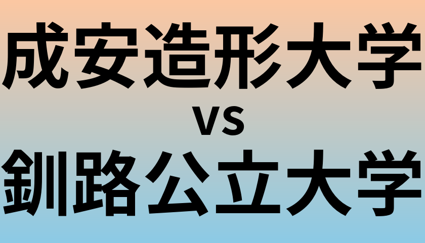成安造形大学と釧路公立大学 のどちらが良い大学?