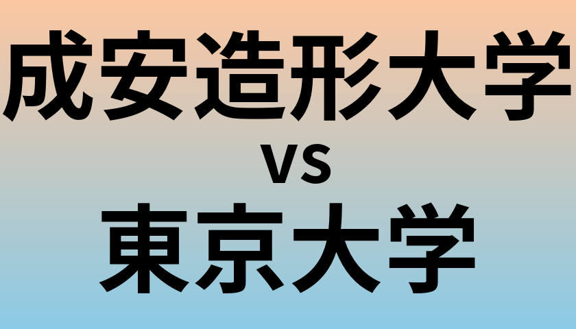 成安造形大学と東京大学 のどちらが良い大学?