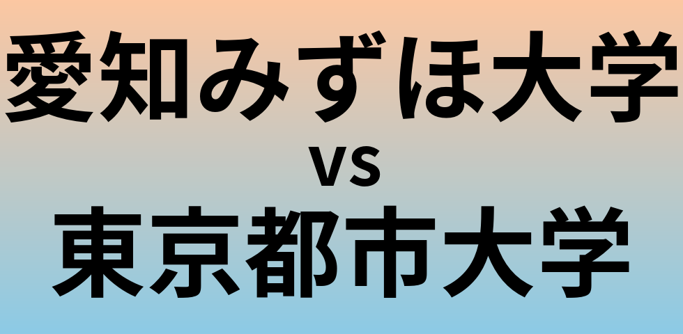 愛知みずほ大学と東京都市大学 のどちらが良い大学?