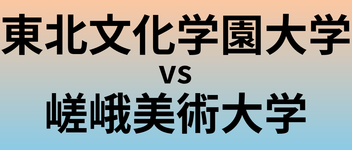 東北文化学園大学と嵯峨美術大学 のどちらが良い大学?