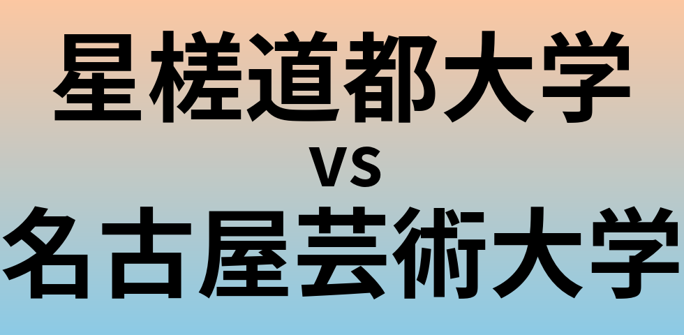 星槎道都大学と名古屋芸術大学 のどちらが良い大学?