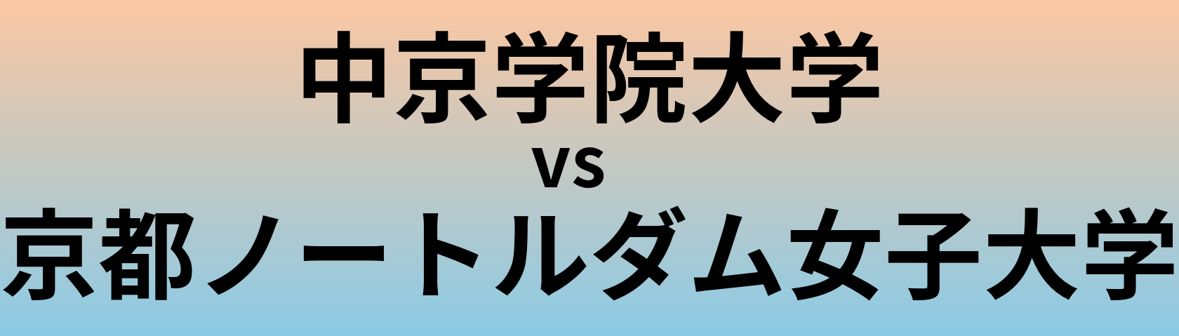 中京学院大学と京都ノートルダム女子大学 のどちらが良い大学?