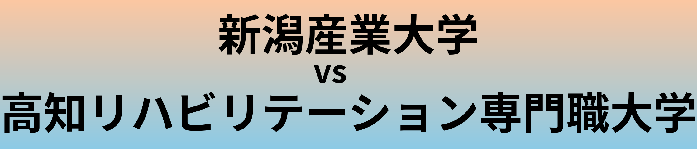 新潟産業大学と高知リハビリテーション専門職大学 のどちらが良い大学?