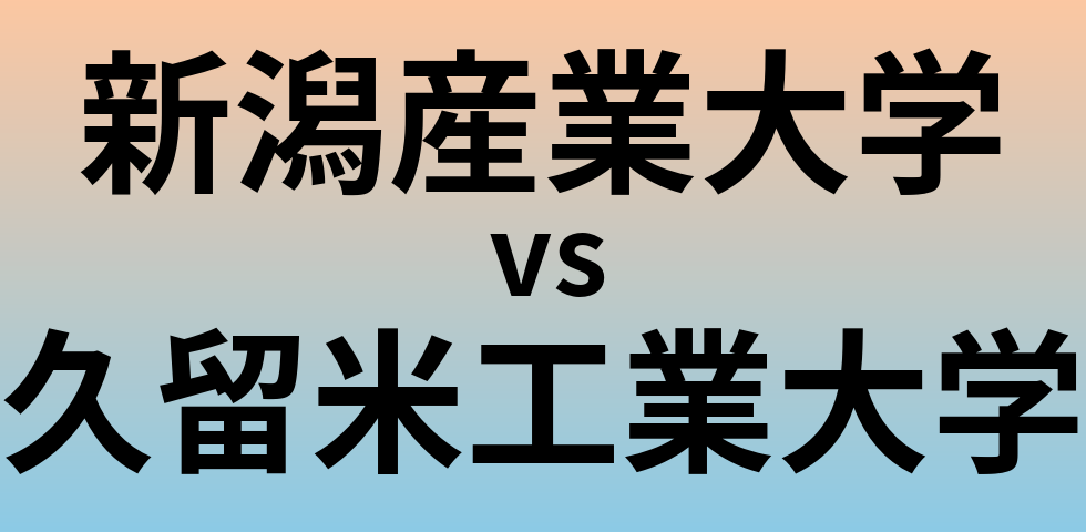 新潟産業大学と久留米工業大学 のどちらが良い大学?