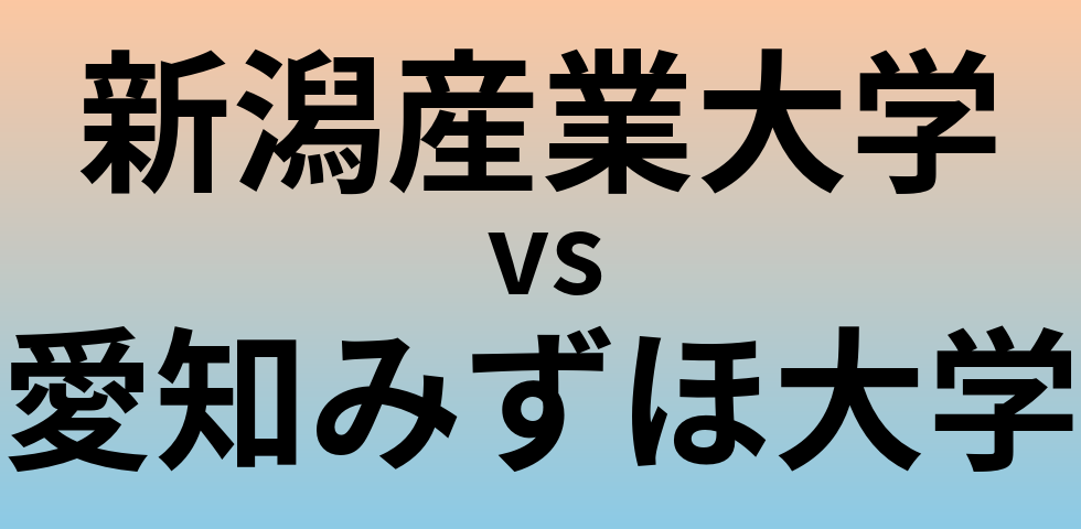 新潟産業大学と愛知みずほ大学 のどちらが良い大学?