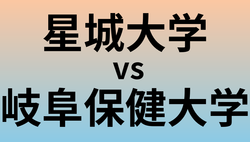 星城大学と岐阜保健大学 のどちらが良い大学?