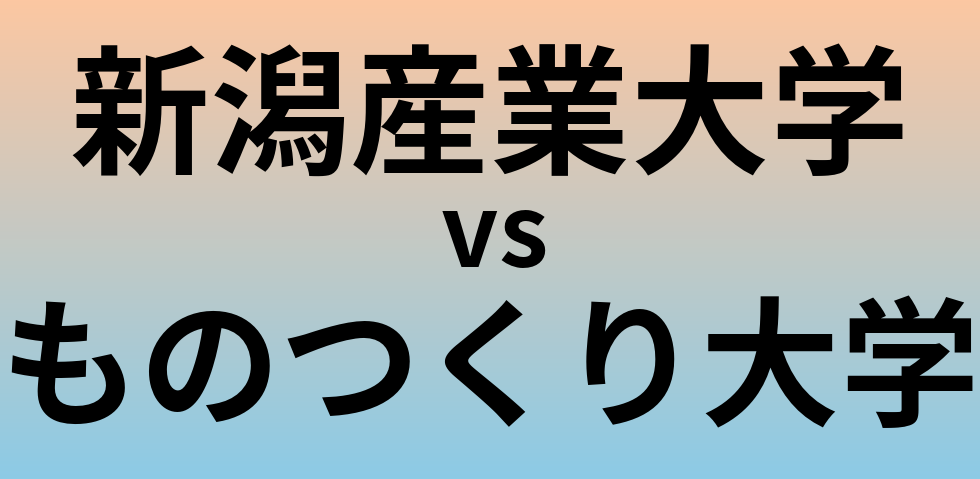 新潟産業大学とものつくり大学 のどちらが良い大学?