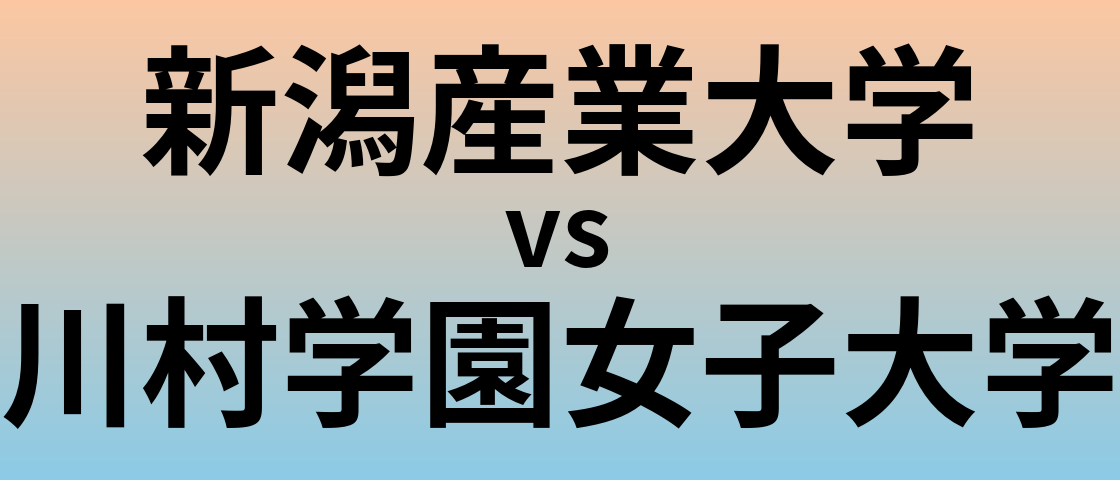 新潟産業大学と川村学園女子大学 のどちらが良い大学?