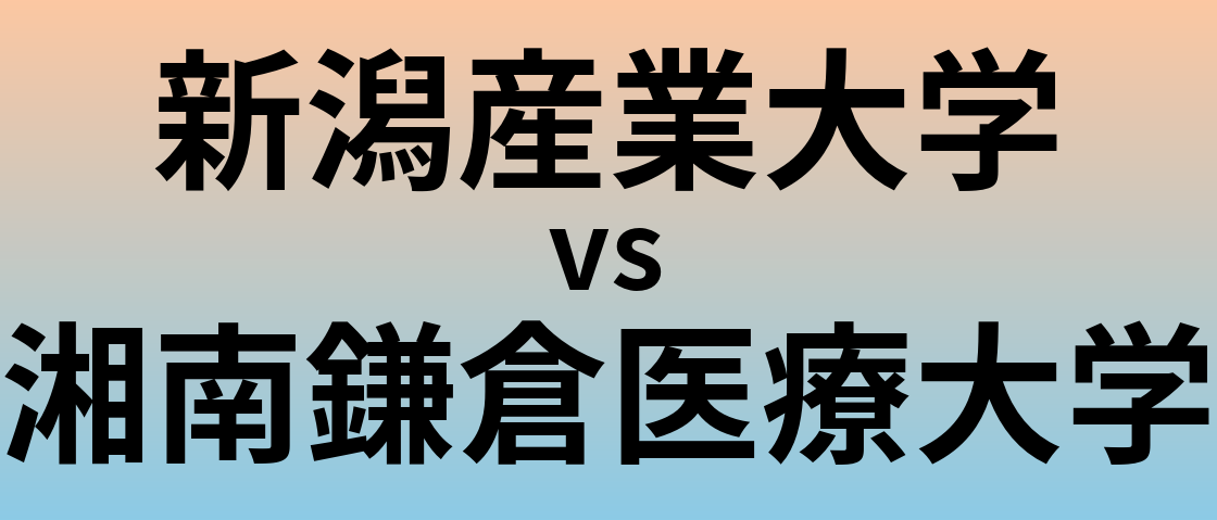 新潟産業大学と湘南鎌倉医療大学 のどちらが良い大学?