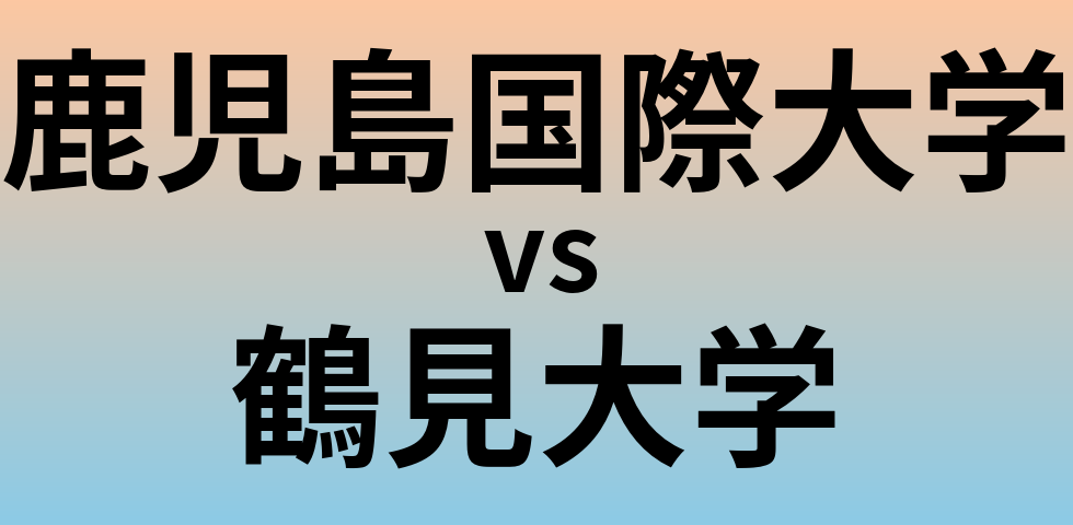 鹿児島国際大学と鶴見大学 のどちらが良い大学?