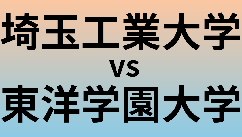 埼玉工業大学と東洋学園大学 のどちらが良い大学?