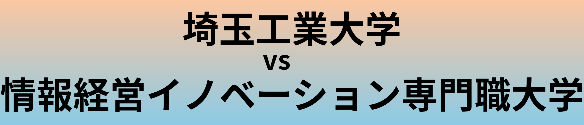 埼玉工業大学と情報経営イノベーション専門職大学 のどちらが良い大学?