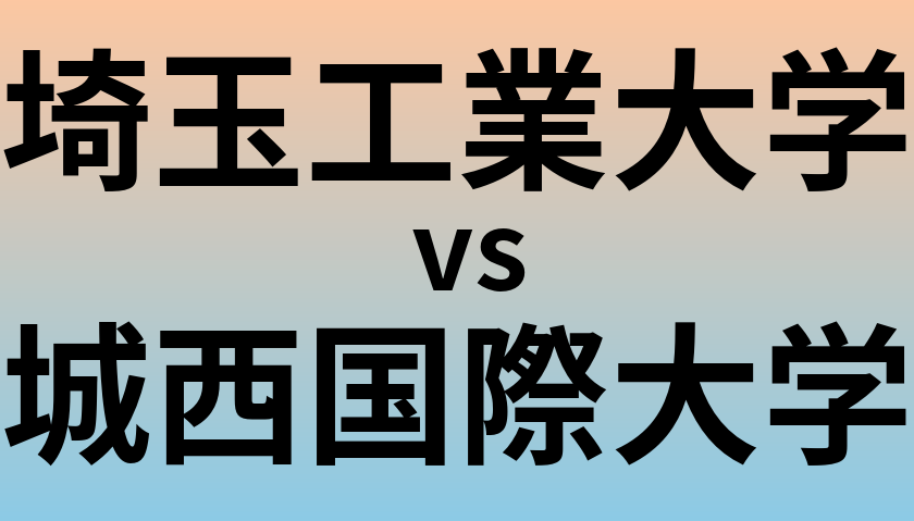 埼玉工業大学と城西国際大学 のどちらが良い大学?