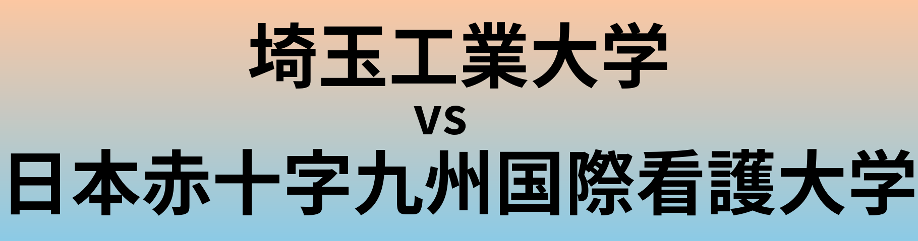 埼玉工業大学と日本赤十字九州国際看護大学 のどちらが良い大学?