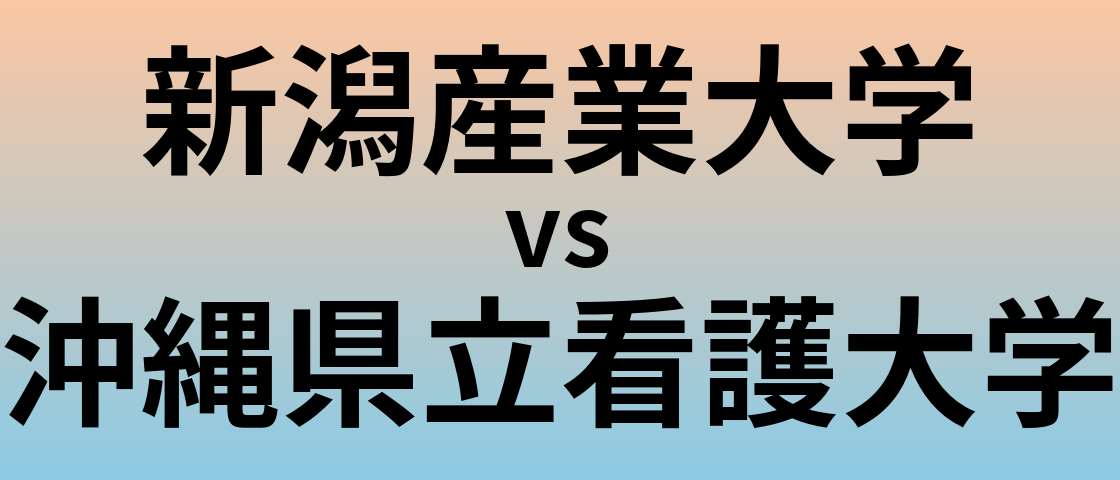 新潟産業大学と沖縄県立看護大学 のどちらが良い大学?