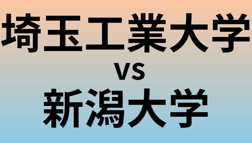 埼玉工業大学と新潟大学 のどちらが良い大学?
