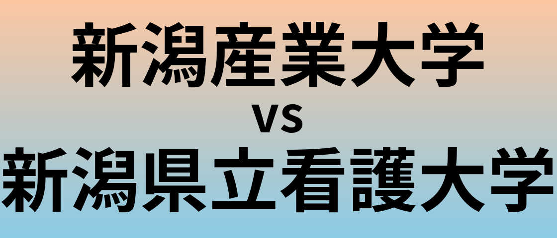 新潟産業大学と新潟県立看護大学 のどちらが良い大学?