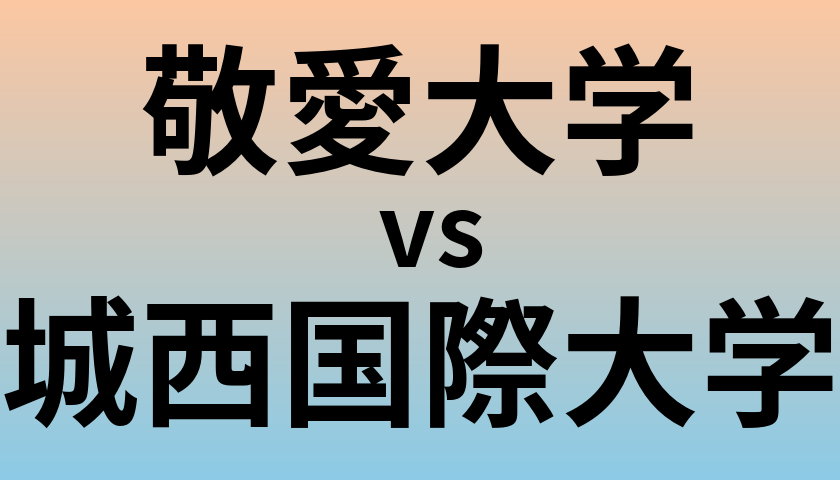 敬愛大学と城西国際大学 のどちらが良い大学?