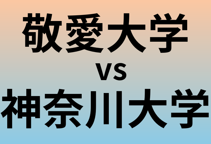 敬愛大学と神奈川大学 のどちらが良い大学?
