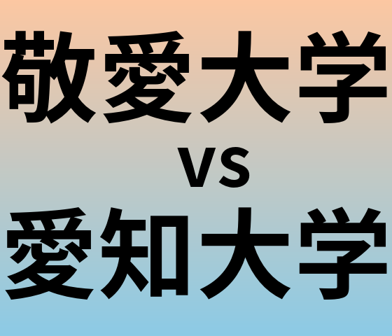敬愛大学と愛知大学 のどちらが良い大学?