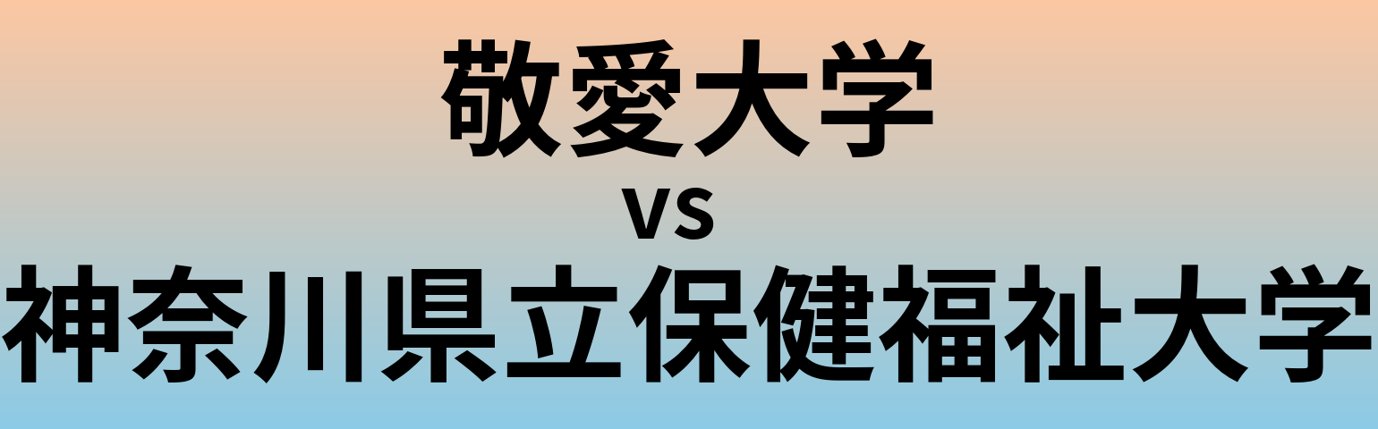 敬愛大学と神奈川県立保健福祉大学 のどちらが良い大学?