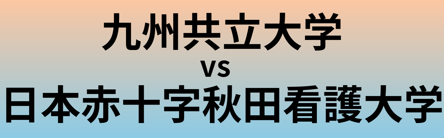 九州共立大学と日本赤十字秋田看護大学 のどちらが良い大学?