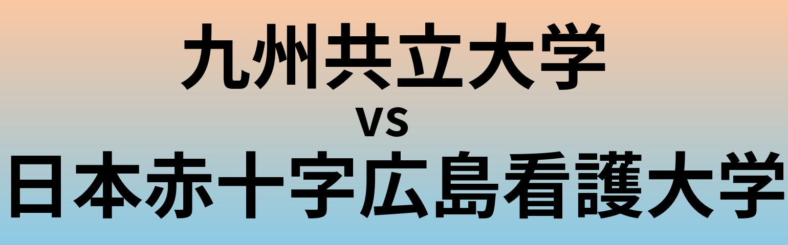 九州共立大学と日本赤十字広島看護大学 のどちらが良い大学?