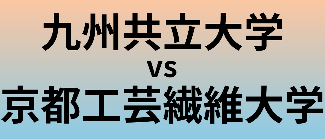 九州共立大学と京都工芸繊維大学 のどちらが良い大学?